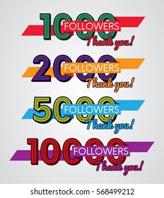 Thank you followers, Image for Social Networks, Vector illustration