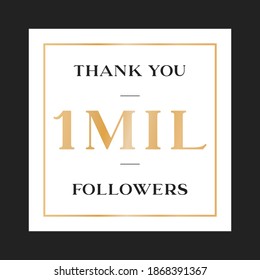 Thank You Followers, One Million Followers, Social Media Influencer, Thank You Post, Vector Text Illustration Background