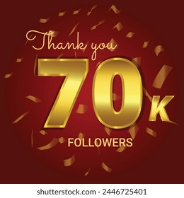 Thank you followers online social group happy banner celebrate vector
