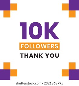 Thank you followers people, 10k online social group, happy banner celebrate, Vector illustration for Instagram, Facebook, LinkedIn, and youtube