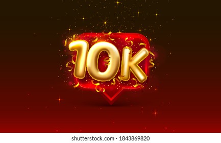 Thank You Followers Peoples, 10k Online Social Group, Happy Banner Celebrate, Vector Illustration