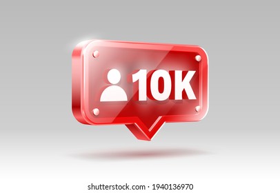 Thank you followers peoples, 10k online social group, happy banner celebrate, Vector illustration