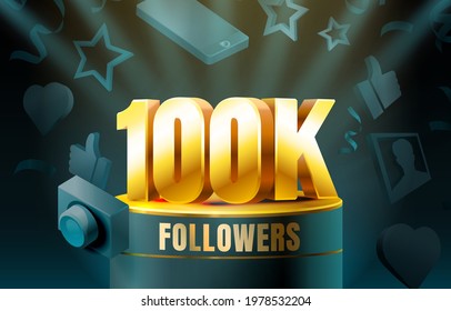 Thank you followers peoples, 10k online social group, happy banner celebrate, Vector illustration