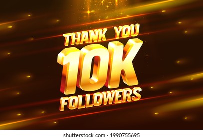 Thank you followers peoples, 10k online social group, happy banner celebrate, Vector illustration