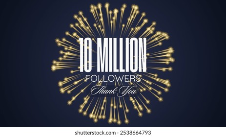 Thank you followers peoples, 10m online social group, happy banner celebrate, Vector illustration image.
