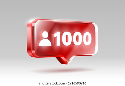 Thank you followers peoples, 1k online social group, happy banner celebrate, Vector illustration