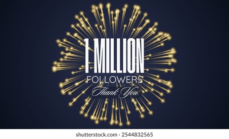 Thank you followers peoples, 1m online social group, happy banner celebrate, Vector illustration image.
