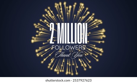 Thank you followers peoples, 2m online social group, happy banner celebrate, Vector illustration image.