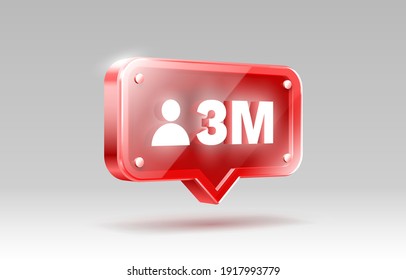 Thank you followers peoples, 3 million online social group, happy banner celebrate, Vector illustration