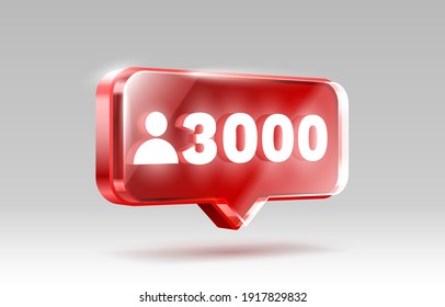 Thank you followers peoples, 3k online social group, happy banner celebrate, Vector illustration