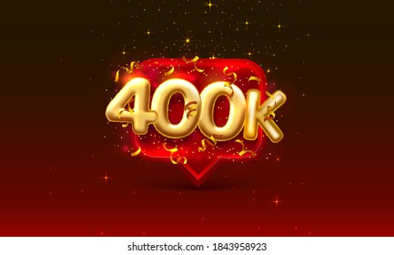 Thank you followers peoples, 400k online social group, happy banner celebrate, Vector illustration