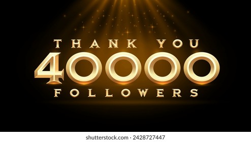 Thank you followers peoples, 40k online social group, happy banner celebrate, Vector illustration
