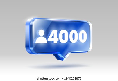 Thank you followers peoples, 4k online social group, happy banner celebrate, Vector illustration