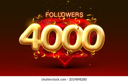 Thank you followers peoples, 4k online social group, happy banner celebrate, Vector illustration