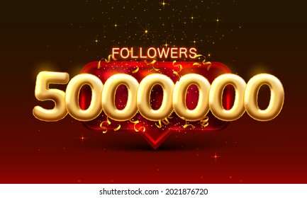 Thank you followers peoples, 5000k online social group, happy banner celebrate, Vector illustration