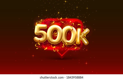 Thank you followers peoples, 500k online social group, happy banner celebrate, Vector illustration