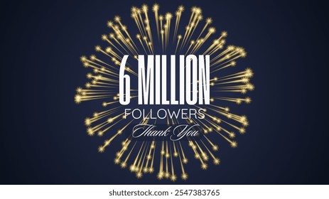 Thank you followers peoples, 6m online social group, happy banner celebrate, Vector illustration image.