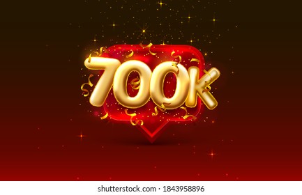 Thank you followers peoples, 700k online social group, happy banner celebrate, Vector illustration