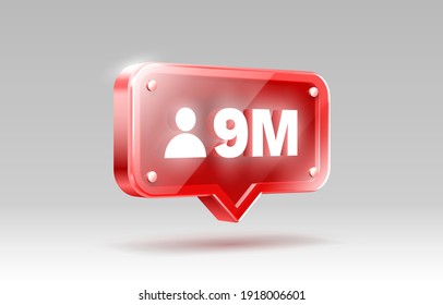 Thank you followers peoples, 9 million online social group, happy banner celebrate, Vector illustration