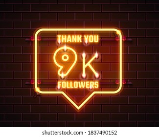 Thank you followers peoples, 9k online social group, happy banner celebrate, Vector illustration