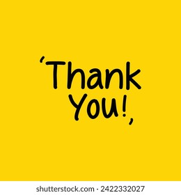 Thank You Font Custom yellow background