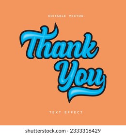 thank you in the form of a text effect vector editable design