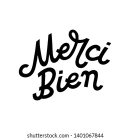 "Thank you" in french.Trendy lettering art. Ready-to-use design template. Clothes badge,icon,logo,banner,tag. Vector illustration.