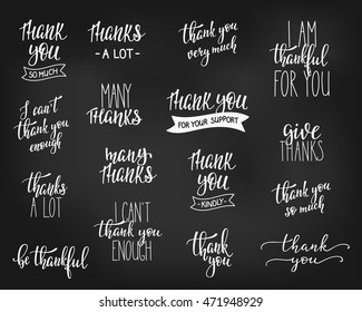 Thank you Friendship Family Positive quote thanksgiving lettering. Calligraphy postcard graphic design typography element. Hand written vector postcard. I cant thank you enough Give thanks Thankful