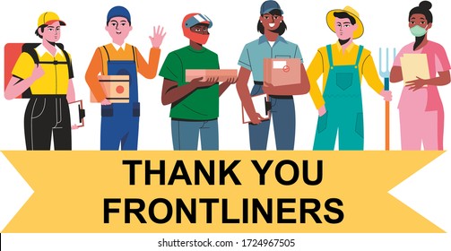 Thank you fronliners, People on the front. They protect us.Please stay at home.Essential workers.