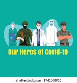 Thank You Front Line Workers: Doctors, Nurses,army,police & Healthcare Workers For Fighting Covid-19 Coronavirus Outbreak. 