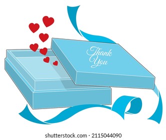 Thank You Gift Box to express love and appreciation for receiving either a personal gift, be it a physical gift, a monetary gift, or help in the form of emotional support, and friendship, etc.
