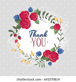 Thank you gift card vector illustration
