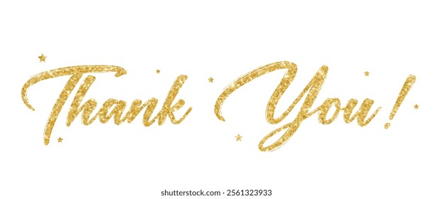 Thank you glitter text effext vector art card