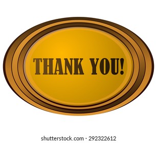 Thank You Glossy Sticker Sign, Vector Illustration isolated on White Background.