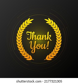 Thank You Gold Award. Gratitude symbol. Vector illustration.