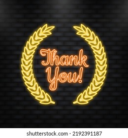 Thank You Gold Award. Gratitude Symbol. Vector Illustration.