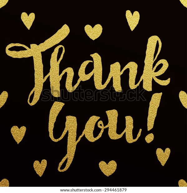 Thank You Gold Glittering Lettering Design Stock Vector (Royalty Free ...