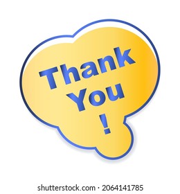 Thank you gold speech bubble isolated on white. Instagram Stories Thank You Hour Sticker, Icon and Button