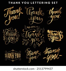 Thank You Golden Lettering set.