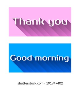 "Thank you", 'Good morning'. Vector illustration. - Shutterstock ID 191747402