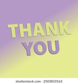 Thank you with gradient background color. 