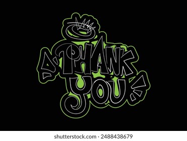 THANK YOU graffiti tag style design