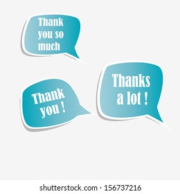 Thank you - grateful bubbles. Vector. 