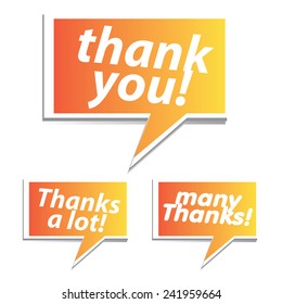 Thank you - grateful bubbles. Vector. 