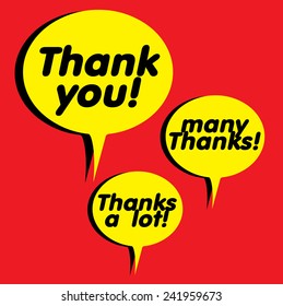 Thank you - grateful bubbles. Vector. 