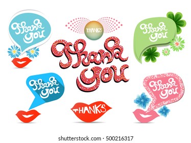 Thank you - grateful bubbles. Vector.