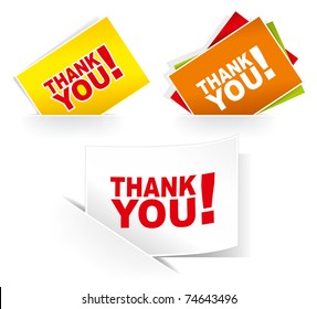 Thank you - grateful cards. Vector illustration.