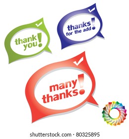 Thank you - grateful color bubbles vector design