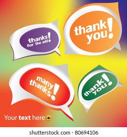 Thank you - grateful color bubbles vector design