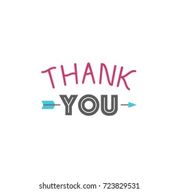Thank you gratitude feeling emotions text lettering vector badge thanksfull quote phrases message